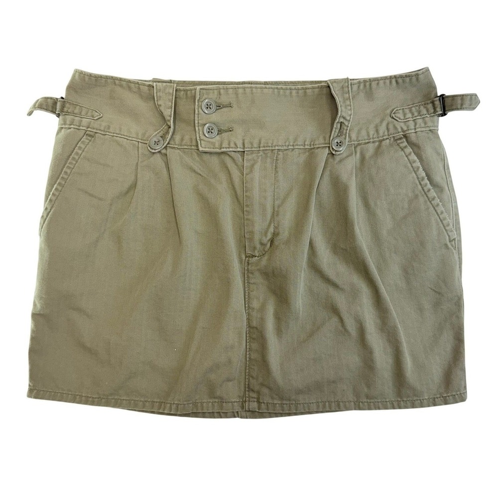 Denim & Supply Ralph Lauren Skirt Womens 32 Khaki Herringbone Twill Mini Utility